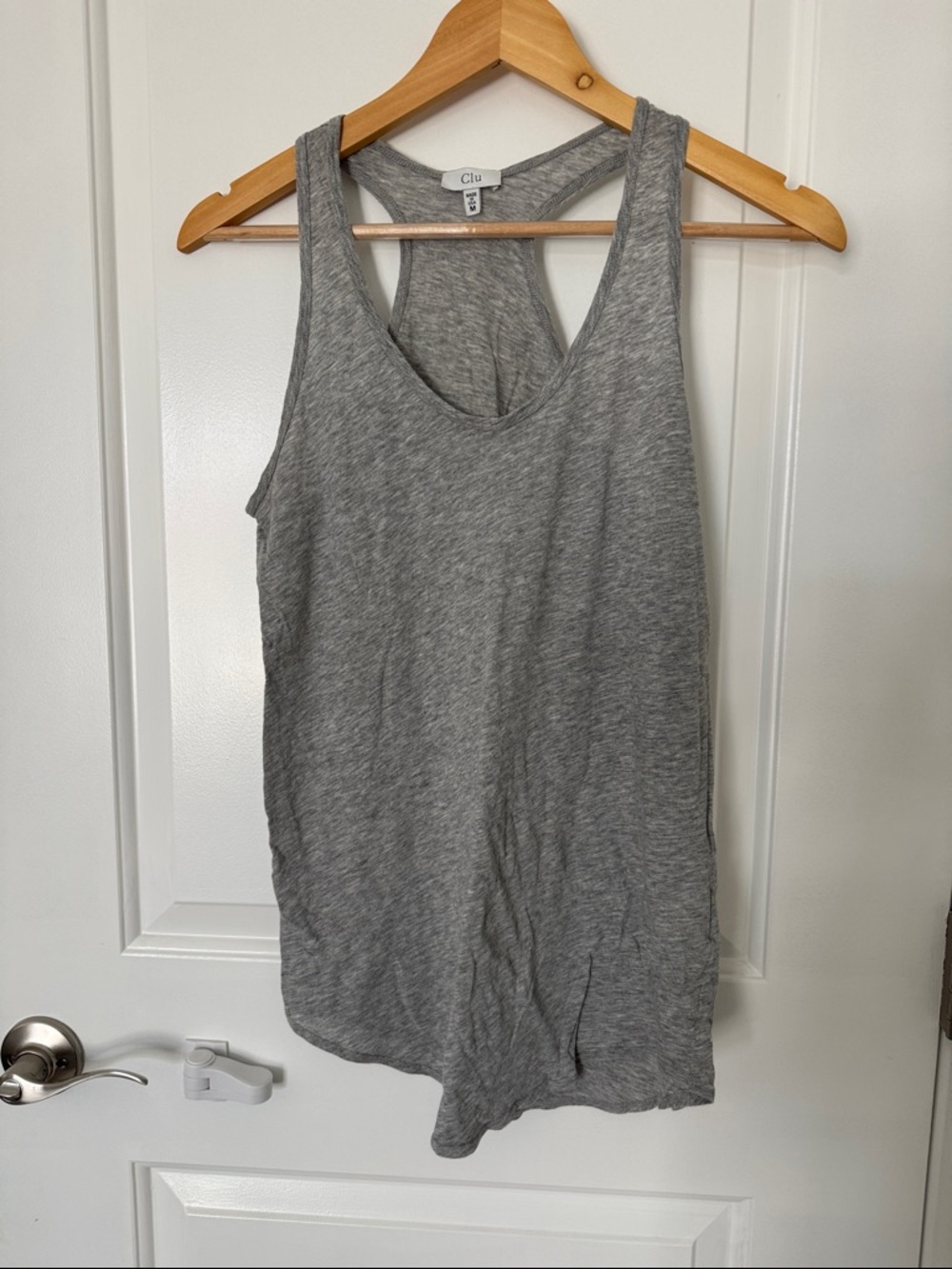 Clu Women's Heather Gray Racerback Tank Top